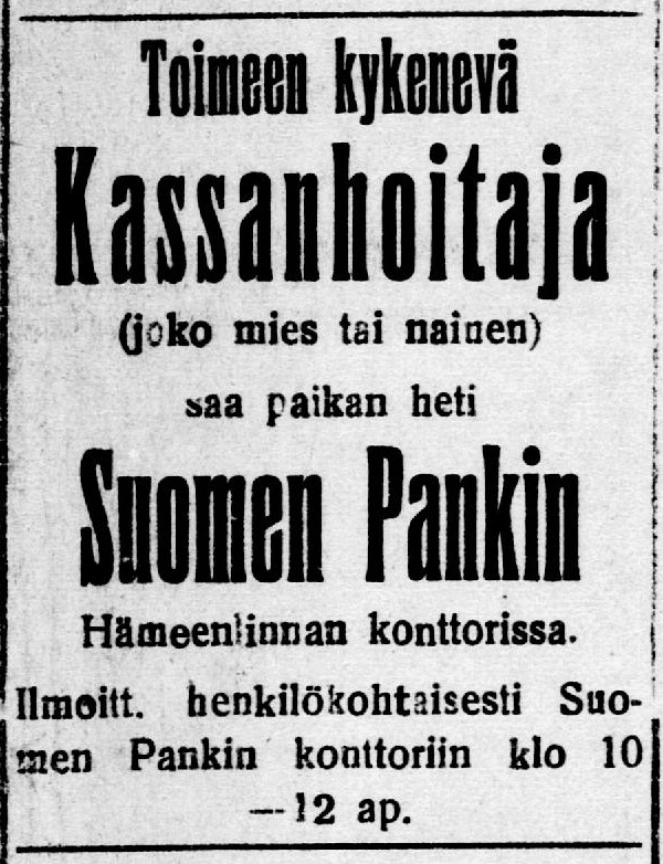 Hämeen Voima newspaper, 5 March 1918.