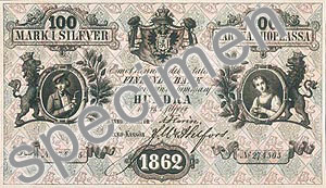 100 markka, 1862 (type 1863)