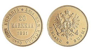 20 markka, 1891 (type 1877)