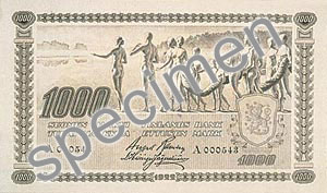 1,000 markka, type 1922