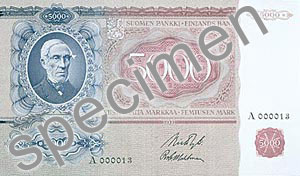 5,000 markka, 1939 (type 1940)