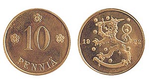 10 penniä, 1922 (tyyppi 1918)